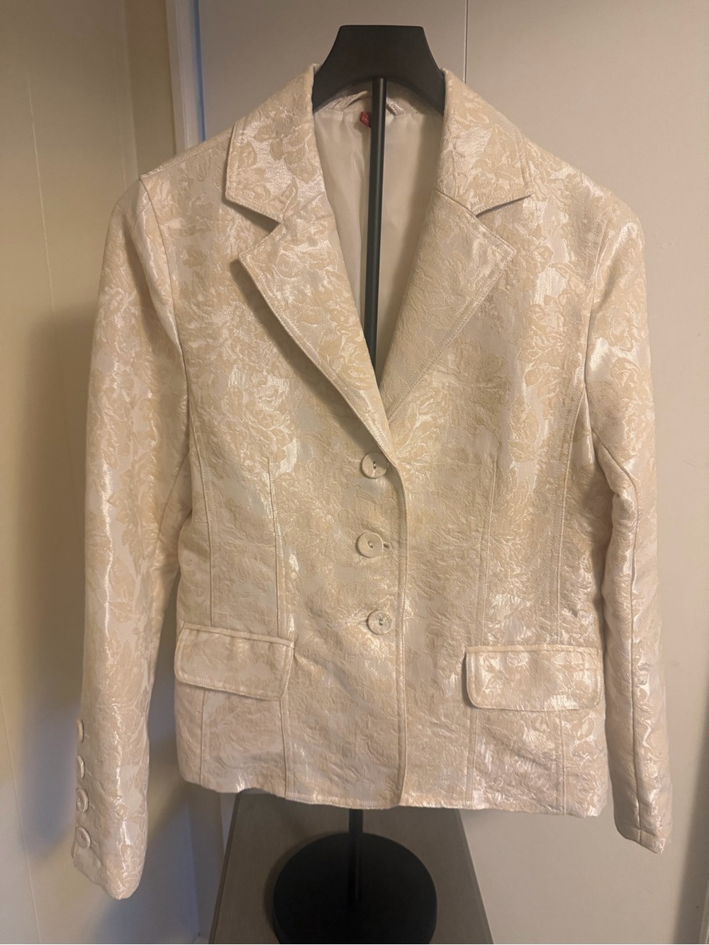 American Vintage Cream Jacquard Blazer